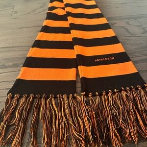 Princeton Tigers Rugby Orange and Black Striped Scarf with embroidery